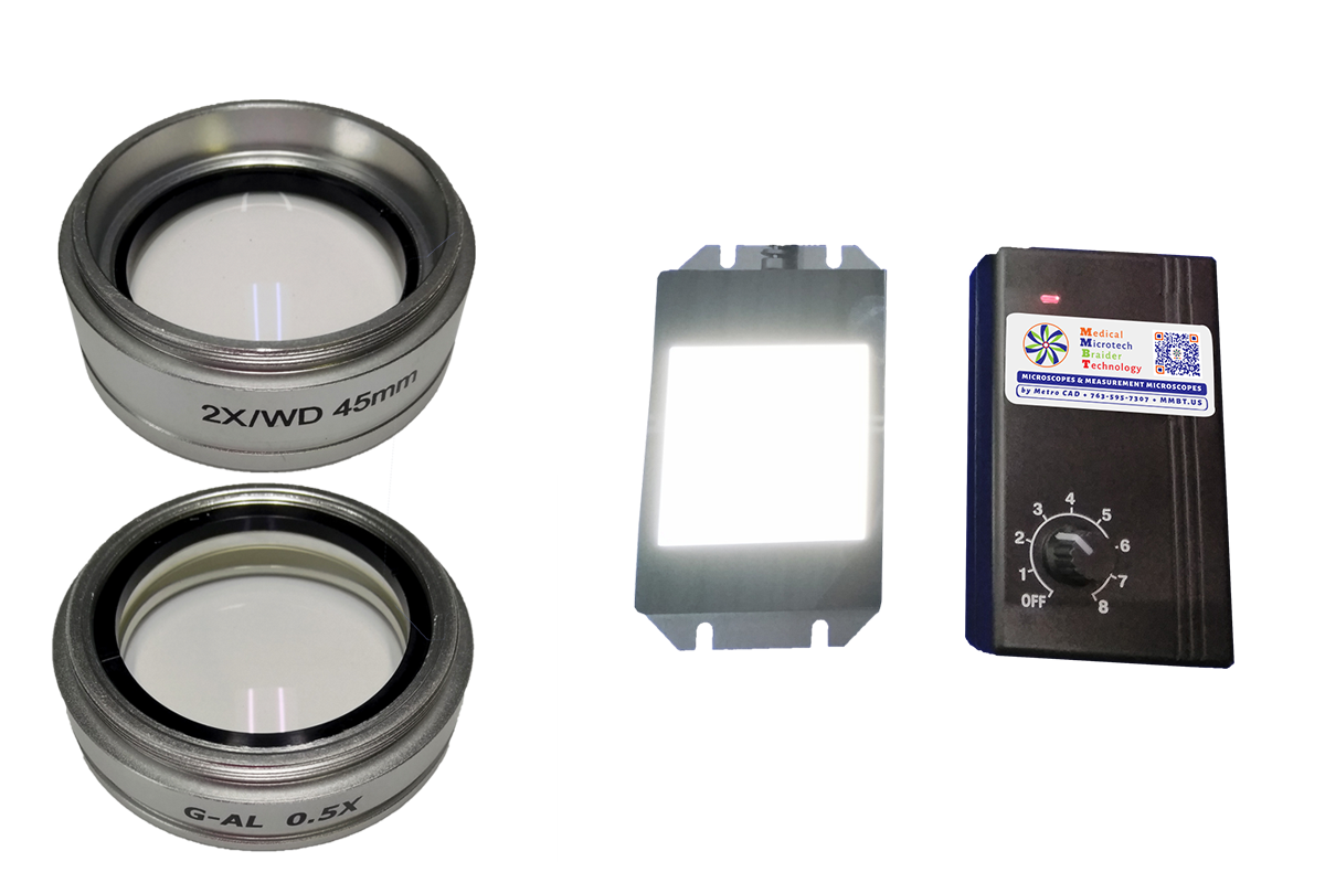 microscope objective lenses doubler 2x splitter .5x rectangle led backlight