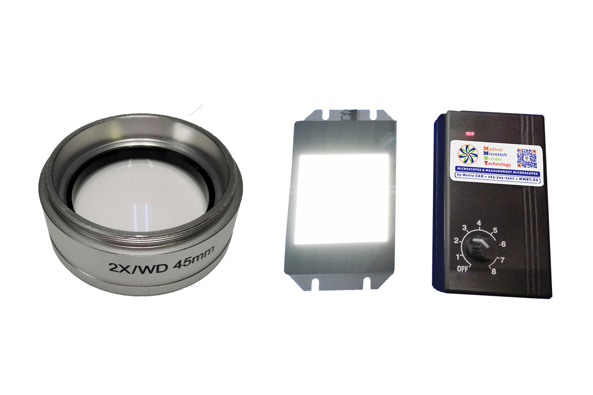 doubler 2x objective microscope lens led rectangle backlight