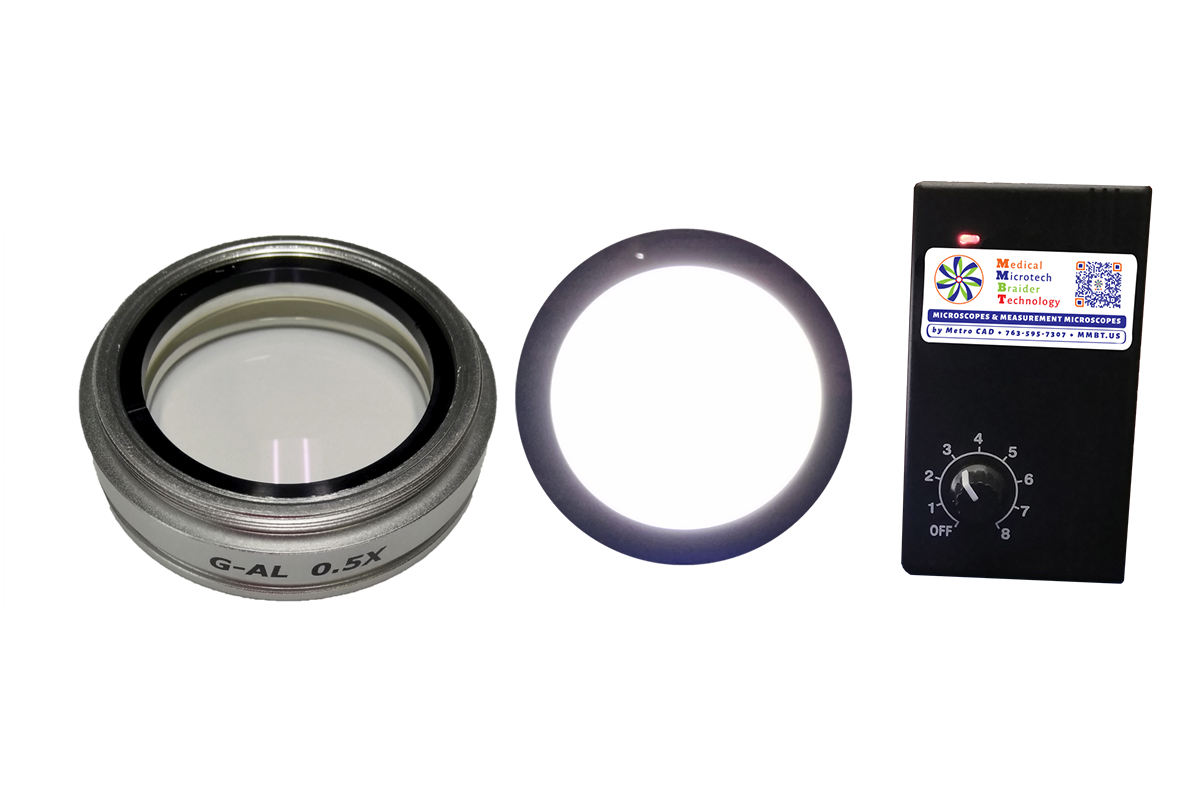 .5x splitter microscope objective-lens circle led backlight