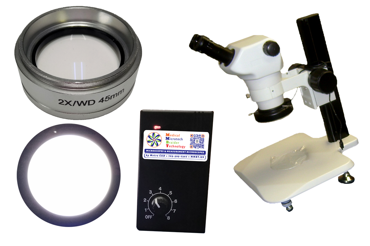 2x objective lens circle led backlight microscope accessory tilt stand option